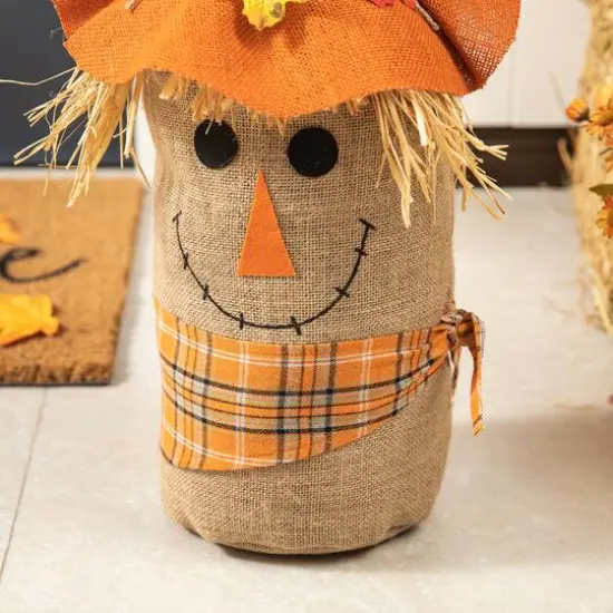 Glitzhome&reg; 23" Fall Linen Scarecrow Doorstop Porch D&eacute;cor {6}