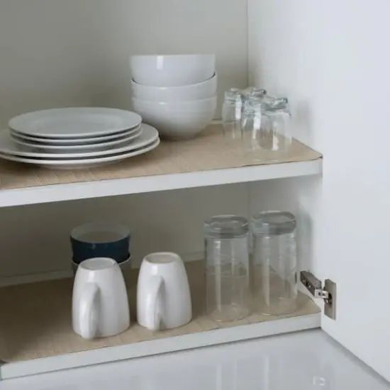 Simplify 10ft. Taupe Smooth Surface Shelf Liner {5}