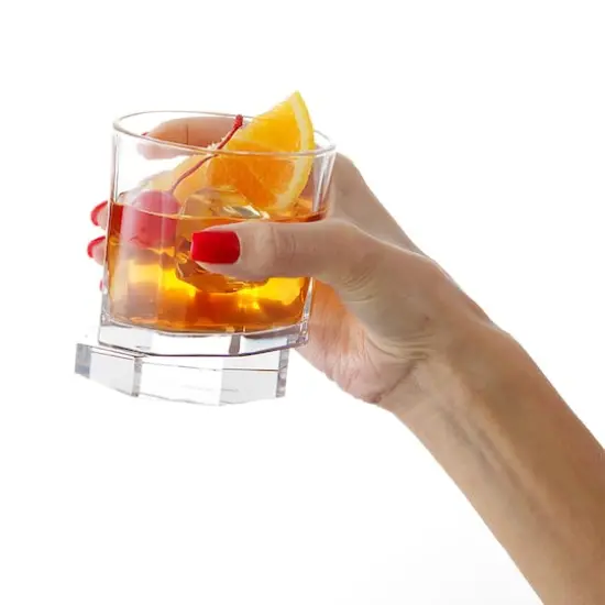 JoyJolt® 10.5oz. Aqua Vitae Octagon Off Base Whiskey Glasses, 2ct. {4}