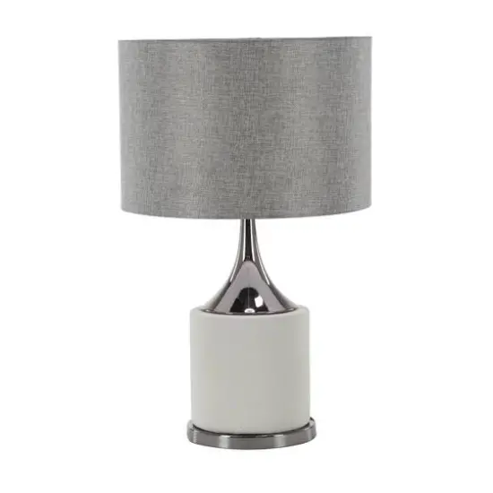 Grey Metal Traditional Table Lamp, 24" x 15" x 15" {1}