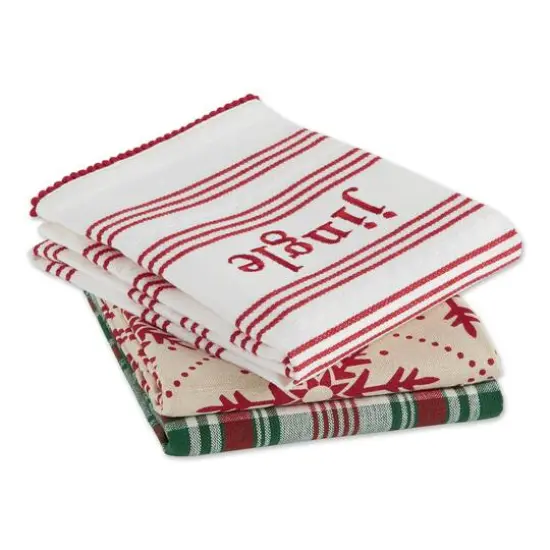 DII&reg; Assorted Jingle Dishtowel Set {4}