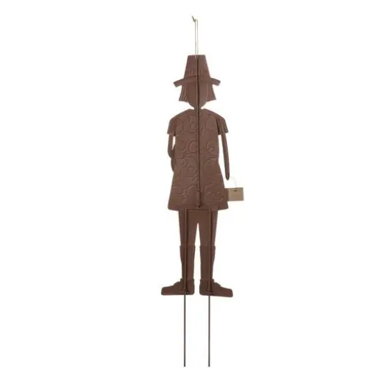 Glitzhome&reg; 36" Metal Thanksgiving Pilgrim Boy Standing Or Hanging Yard Stake {9}