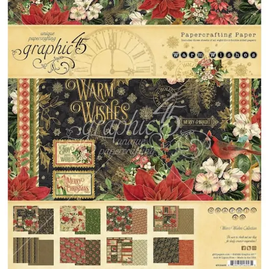 Graphic 45 Double-Sided Paper Pad 8" x 8" 24 ct. Warm Wishes {1}