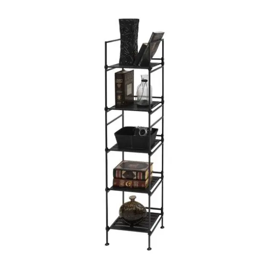 Organize It All Espresso 5 Tier Square Freestanding Shelf {5}