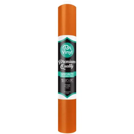 PA Vinyl Fine Glitter Permanent Adhesive Vinyl Orange {1}
