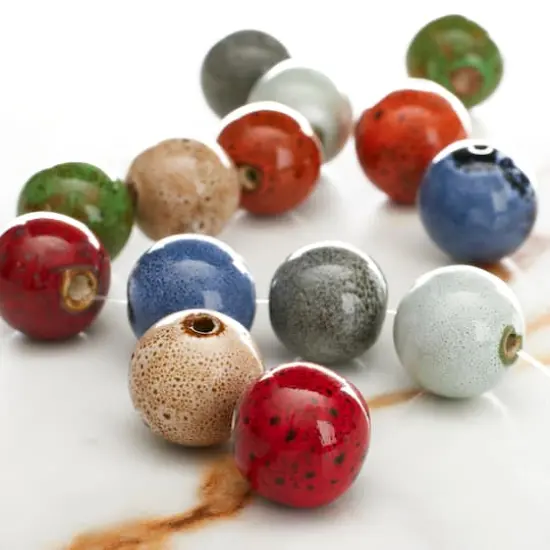 Multicolor Ceramic Round Beads, 16mm by Bead Landing&trade; {3}