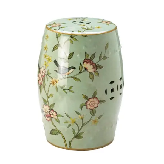 18" Floral Garden Decorative Stool {1}