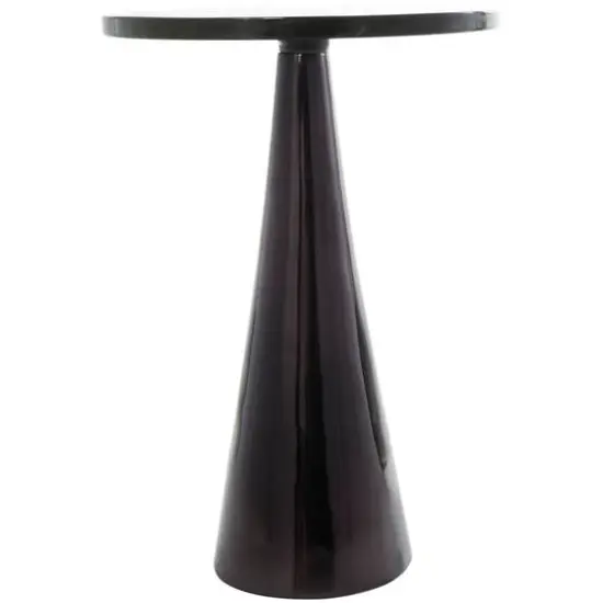 24" Black Aluminum Geometric Cone Accent Table {8}