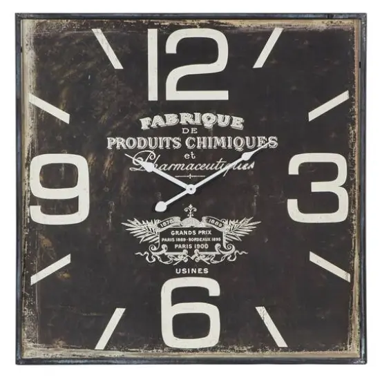23" Black Wood Vintage Wall Clock {3}