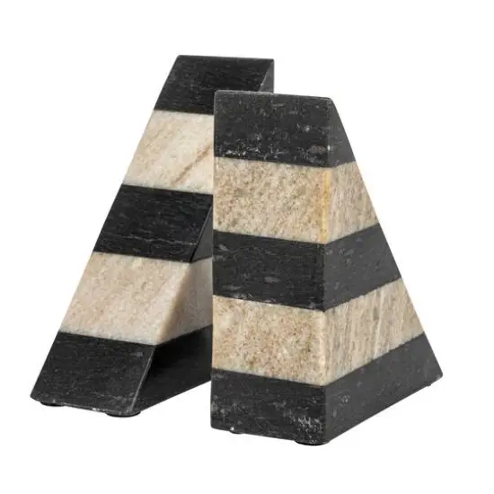 Hello Honey&reg; Brown & Black Decorative Marble Bookends Set {6}