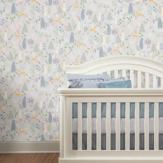 RoomMates Light Gray Spring Forest Pals Peel & Stick Wallpaper {3}