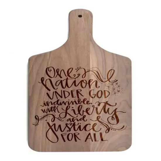 17" One Nation Under God Paddle Cutting Board Walnut {1}
