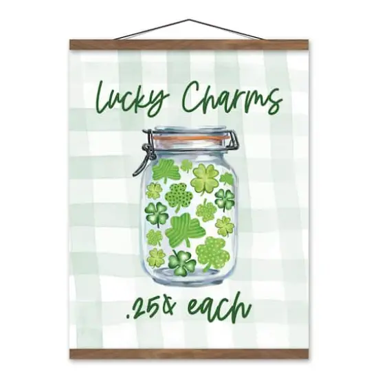 Lucky Charms Jar Teak Hanging Canvas {1}