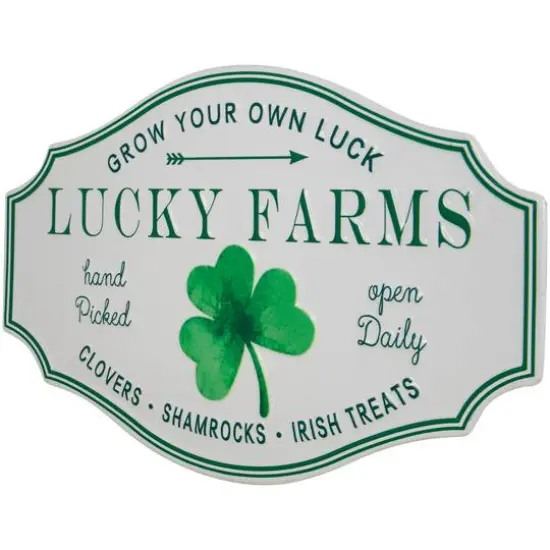 14" Lucky Farms with Shamrock Wall Sign {4}