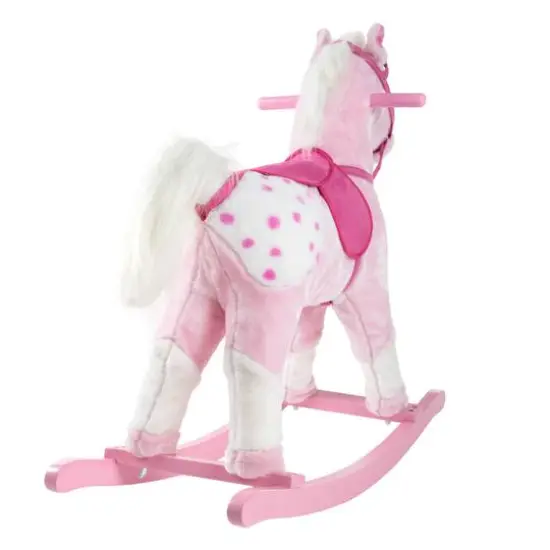 Toy Time Pink Plush Rocking Horse {4}