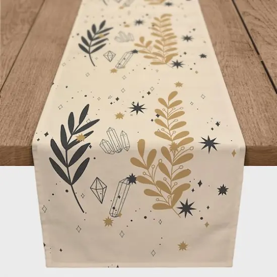 Leaf Crystal 5 16" x 72" Poly Twill Table Runner {1}