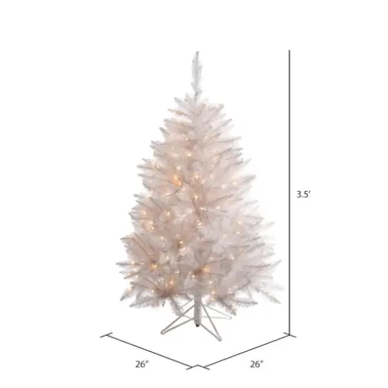3.5ft. Pre-Lit Sparkle White Spruce Artificial Christmas Tree, Incandescent Lights {5}
