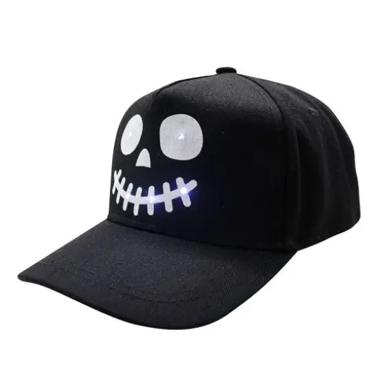 Black Light Up Spooky Face Baseball Cap by Celebrate It&trade; {3}