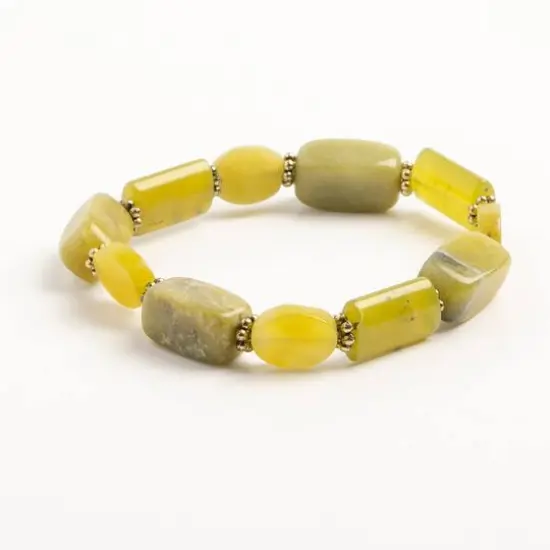 John Bead New Jade No.91 Natural Stone Stretch Bracelet {4}