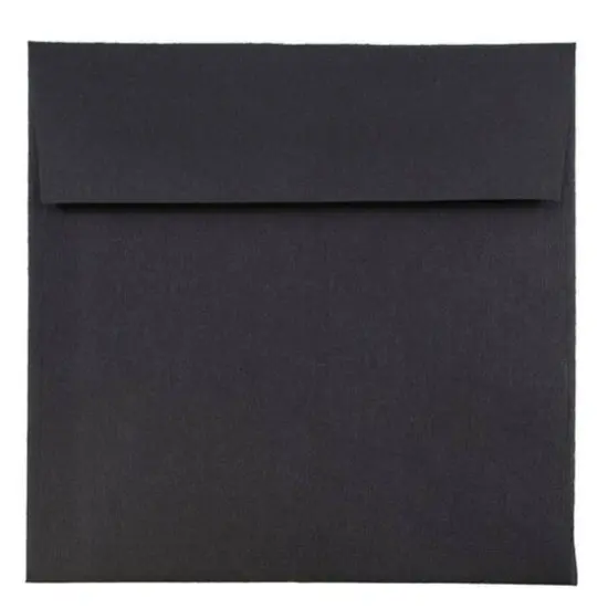 JAM Paper 6" Square Colored Invitation Envelopes, 25ct. Black Linen {1}