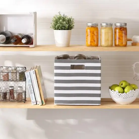 DII&reg; Striped Square Storage Cube Mineral {7}