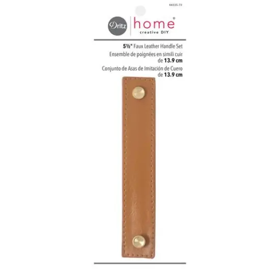 Dritz&reg; Home 5.5'' Faux Leather Handle Set Brown {2}