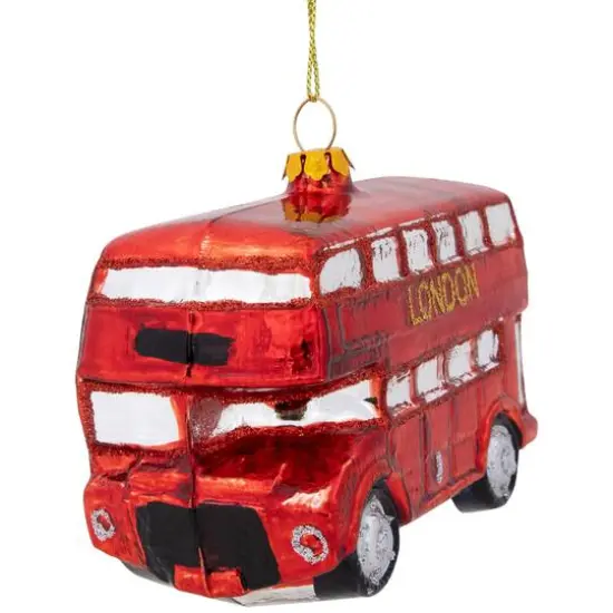 4.5" Red Double Decker London Tour Bus Christmas Ornament {11}