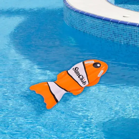 SunClub 3.25ft. Orange & White Inflatable Clown Fish Swimming Kickboard {5}