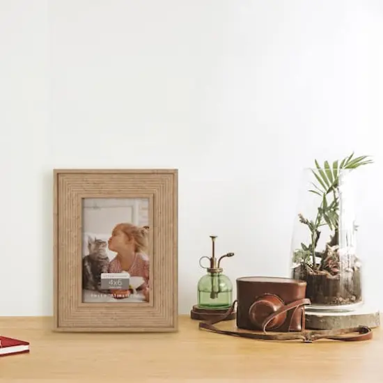 Expressions&trade; 4" x 6" Tan Ribbed Frame by Studio D&eacute;cor&reg; {3}
