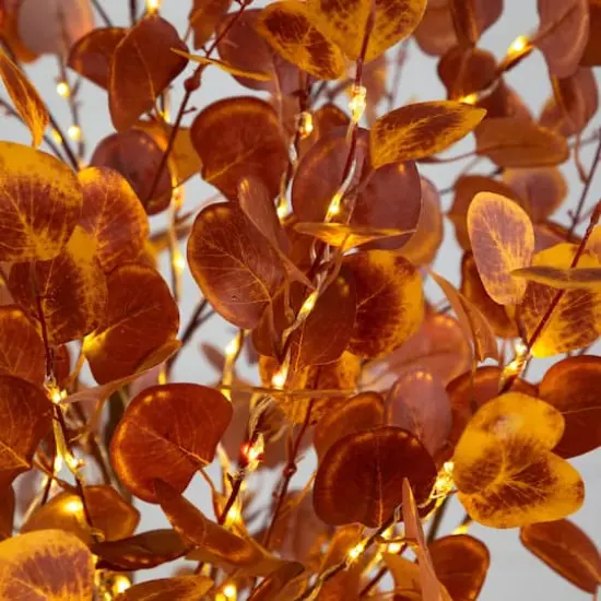 7ft. Pre-Lit Grand Autumn Eucalyptus Artificial Fall Tree with 420 Warm White LED Lights {5}