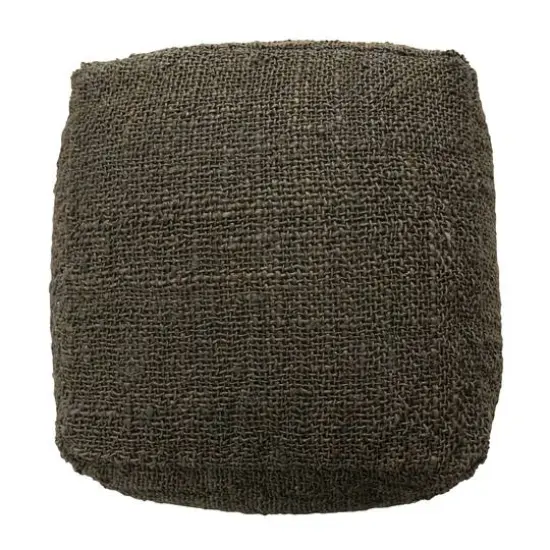 Hello Honey&reg; 26" Olive Green Handwoven Jute & Cotton Pouf Ottoman {6}