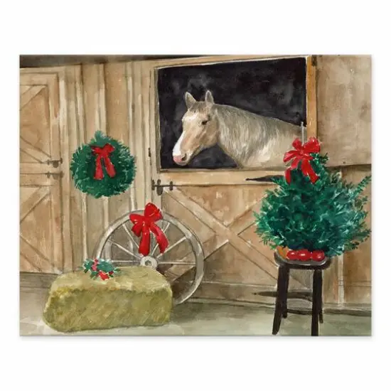 Christmas Horse Tabletop Canvas {1}