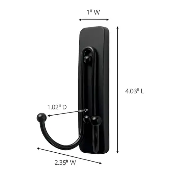 Command&trade; Decorative Double Hooks, Matte Black {4}