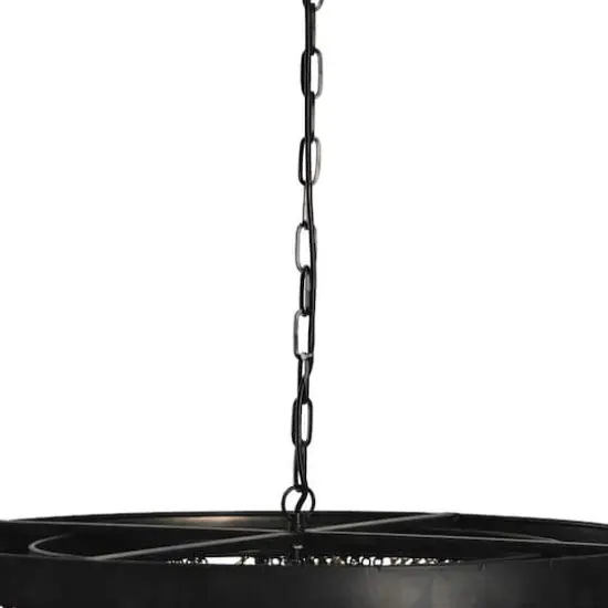 Hello Honey&reg; 27.5" 2-Tier Draped Wood Bead Chandelier Black {13}