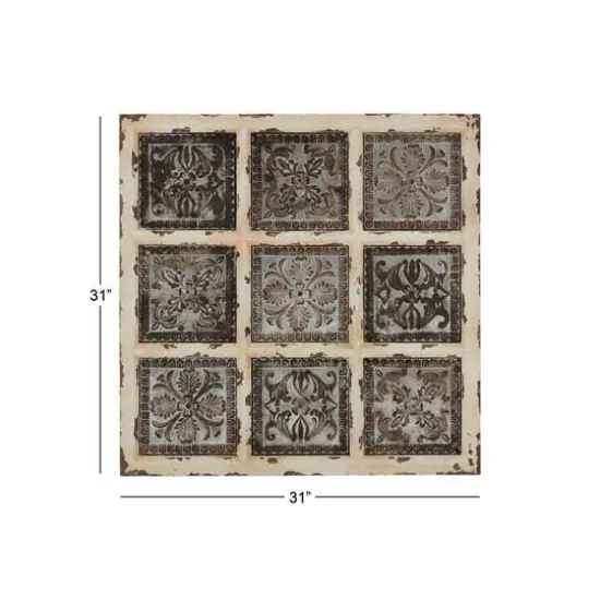 31" White Metal Rustic Floral Wall D&eacute;cor {7}