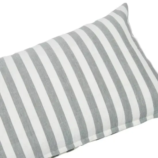 Hello Honey&reg; 20'' Striped Gray Cotton Lumbar Pillow Cover {4}