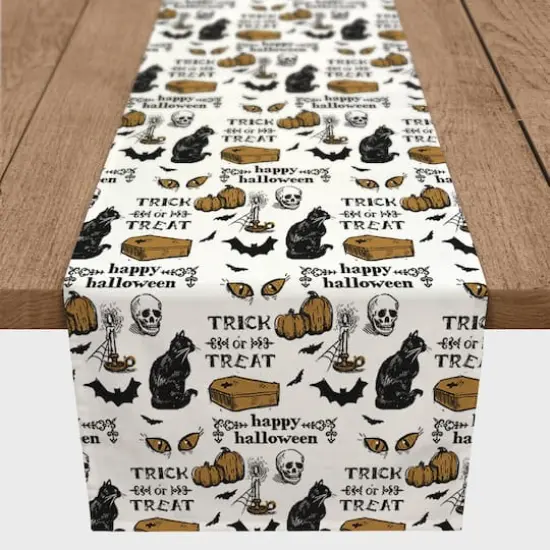 90" Vintage Halloween Pattern Table Runner {1}