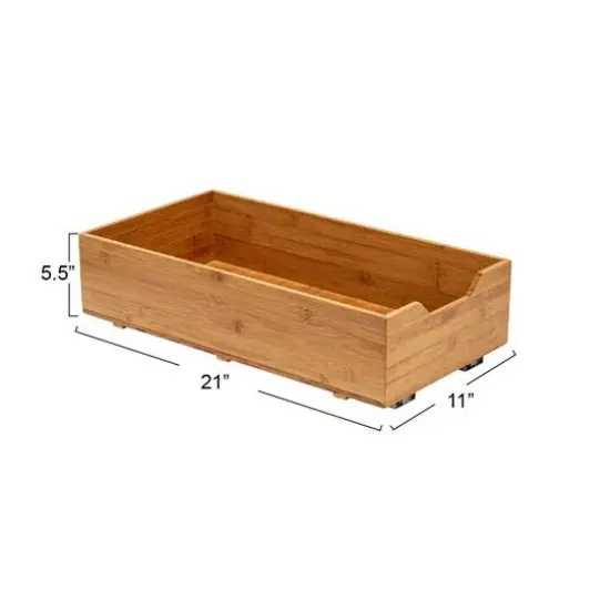 Household Essentials Glidez Bamboo & Steel Slide-Out Storage Organizer {4}