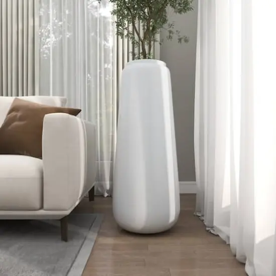 3ft. White Modern Tall Floor Vase {10}