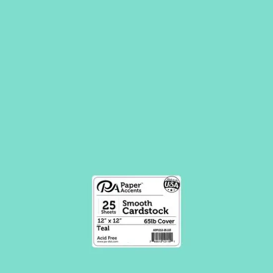 PA Paper&trade; Accents 12" x 12" 65lb. Smooth Cardstock, 25 Sheets Teal {1}