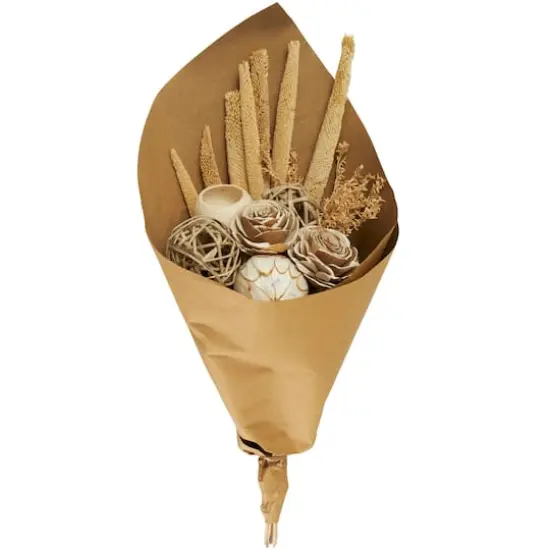 Light Brown Dried Floral Foliage Arrangement {1}