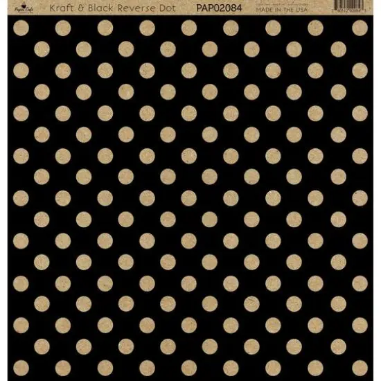 Paper Caf&eacute; Kraft & Black Reverse Dot 12" x 12" Cardstock, 15 Sheets {1}