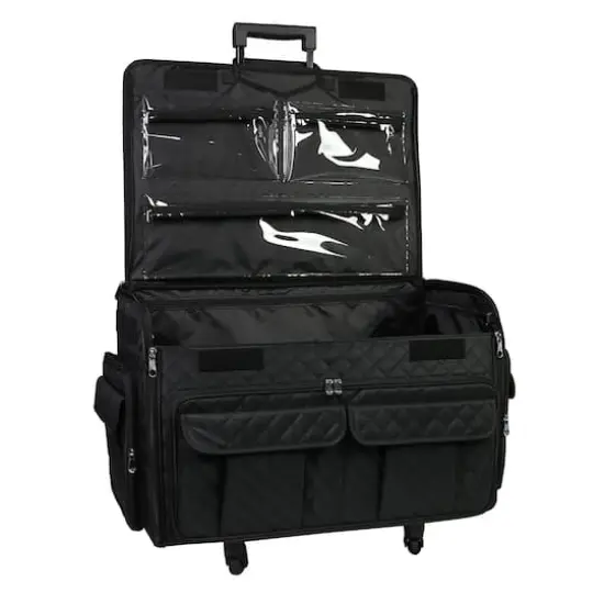 Everything Mary XL Black Quilted Deluxe Rolling Sewing Machine Case {6}