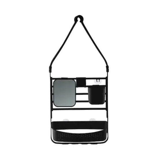 Bath Bliss 28" Deluxe Flex Adjustable Shower Caddy Matte Black {6}