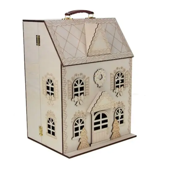 12.25" Unfinished Winter Home DIY Wood Dollhouse by Make Market&reg; {3}