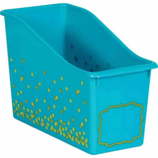 Teacher Created Resources Confetti Plastic Book Bin, 3ct. Teal {1}