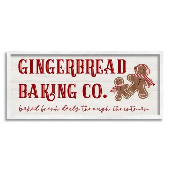 Stupell Industries Gingerbread Baking Co Holiday Framed Giclee Art White {1}
