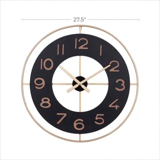 Gold Vintage Metal Wall Clock, 28" x 28" {8}