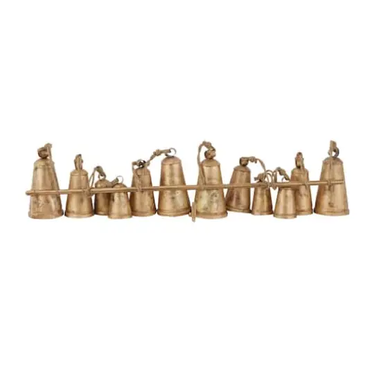 Brass Metal Bohemian Decorative Cow Bell, 48" x 5" x 28" {6}