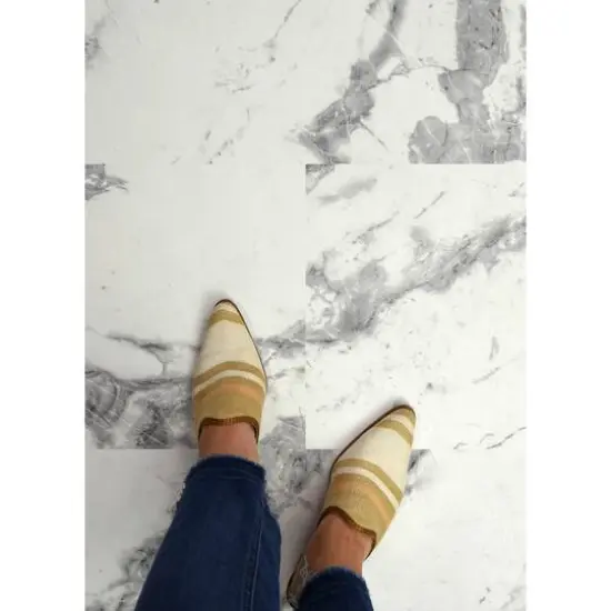 FloorPops Piazza Marble Peel & Stick Floor Tiles {8}